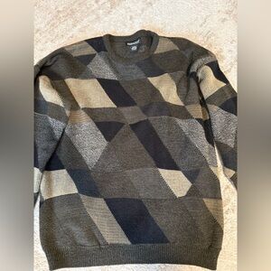 Vintage Serafini green and black patterned sweater Size XL